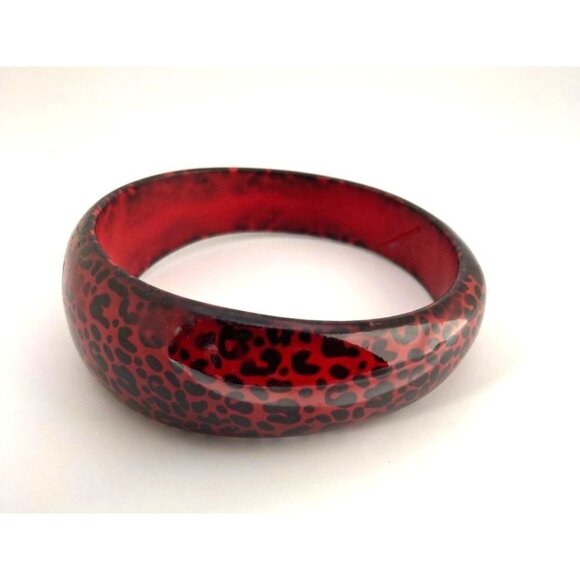 Set of 3 Acrylic Animal Leopard Print Chunky Bracelet Bangles - Picture 11 of 12